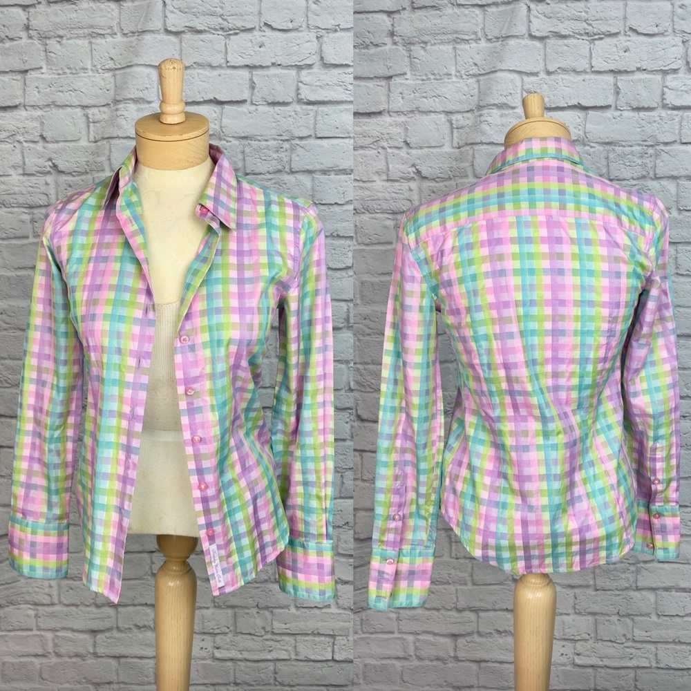Robert Graham Pastel Plaid Button-Down Size XS